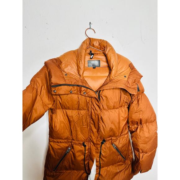 MACKAGE Brown Nylon Puffer Long Sleeve Freya Puffer Jacket Size Small REPAIRED - Picture 6 of 16
